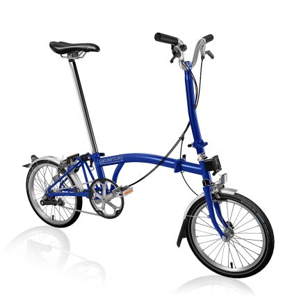 Brompton C Line Utility - 3-Speed - High Bar - Extended Seatpost - 16" Folding Bike - 2022 - Picadilly Blue Matt