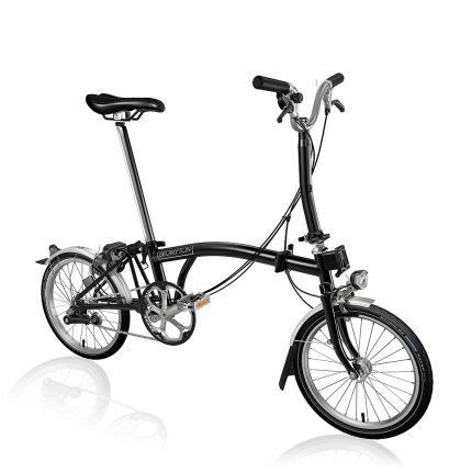 Brompton C Line Utility - 3-Speed - Mid Bar - Standard Seatpost - Dynamo - 16" Folding Bike - 2022 - Black Matt