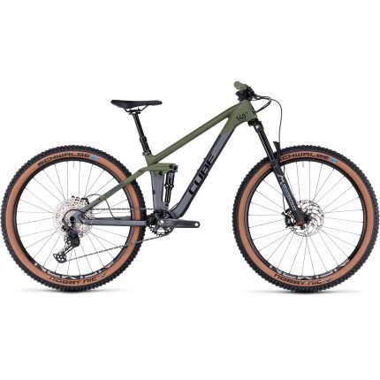 Cube Stereo 140 Hpc Rookie - 27.5" Carbon Youth Mountainbike - 2023 - Grey / Olive